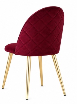 Krzesło tapicerowane GLORIA BURGUNDY VELVET GOLD