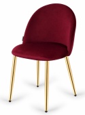 Krzesło tapicerowane GLORIA BURGUNDY VELVET GOLD