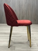 Krzesło tapicerowane GLORIA BURGUNDY VELVET GOLD