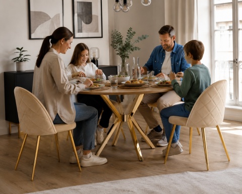 Krzesło tapicerowane GLORIA CREAM VELVET GOLD