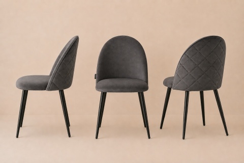 Krzesło tapicerowane GLORIA DARK GREY VELVET