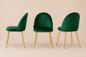 Krzesło tapicerowane GLORIA GREEN VELVET GOLD