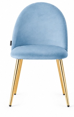 Krzesło tapicerowane GLORIA LIGHT BLUE VELVET GOLD