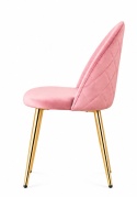 Krzesło tapicerowane GLORIA PINK VELVET GOLD