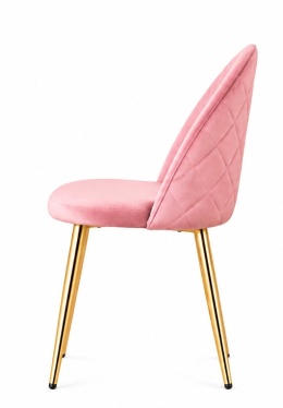 Krzesło tapicerowane GLORIA PINK VELVET GOLD