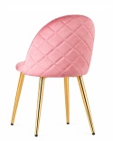 Krzesło tapicerowane GLORIA PINK VELVET GOLD