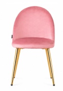 Krzesło tapicerowane GLORIA PINK VELVET GOLD