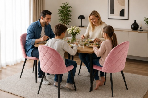 Krzesło tapicerowane GLORIA PINK VELVET