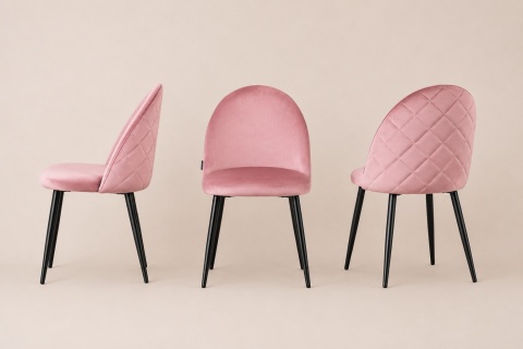 Krzesło tapicerowane GLORIA PINK VELVET