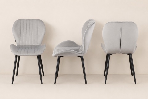 Krzesło tapicerowane MONTI VELVET GREY