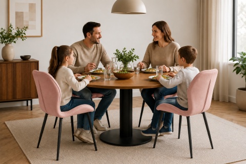 Krzesło tapicerowane MONTI VELVET PINK