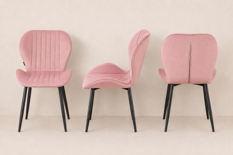 Krzesło tapicerowane MONTI VELVET PINK
