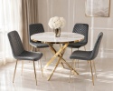 Krzesło tapicerowane TRIO VELVET DARK GREY GOLD