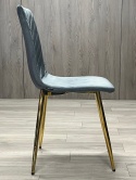 Krzesło tapicerowane TRIO VELVET DARK GREY GOLD