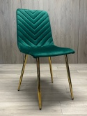 Krzesło tapicerowane TRIO VELVET GREEN GOLD