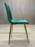 Krzesło tapicerowane TRIO VELVET GREEN GOLD