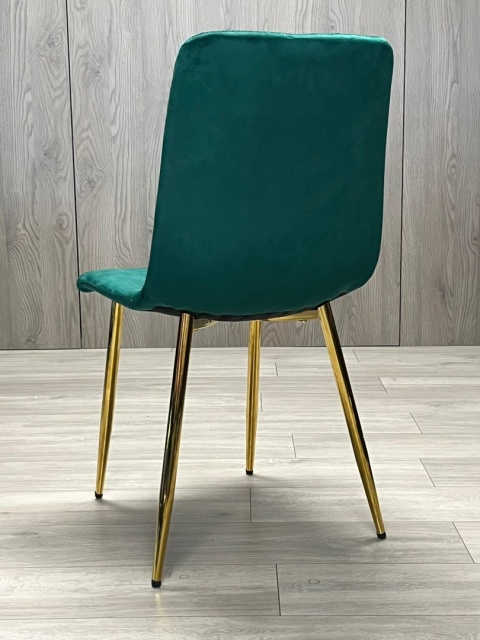 Krzesło tapicerowane TRIO VELVET GREEN GOLD