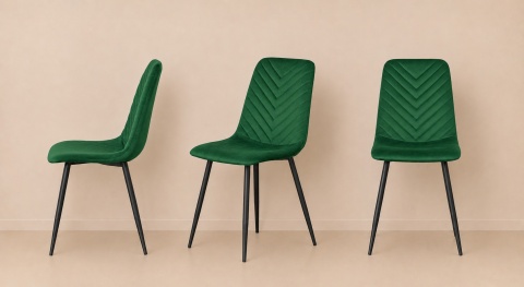 Krzesło tapicerowane TRIO VELVET GREEN
