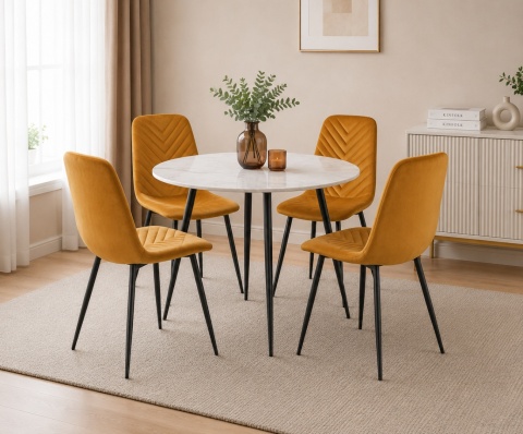 Krzesło tapicerowane TRIO VELVET HONEY