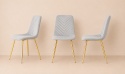 Krzesło tapicerowane TRIO VELVET LIGHT GREY GOLD