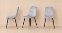 Krzesło tapicerowane TRIO VELVET LIGHT GREY