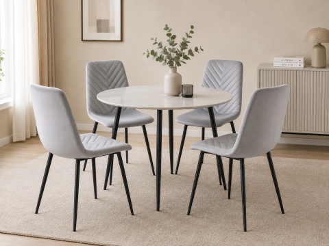 Krzesło tapicerowane TRIO VELVET LIGHT GREY