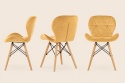 Krzesło tapicerowane VASTO WOOD BEIGE VELVET