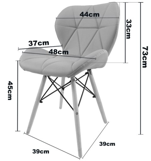 Krzesło tapicerowane VASTO GREY VELVET