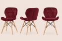 Krzesło tapicerowane VASTO WOOD BURGUNDY VELVET