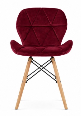 Krzesło tapicerowane VASTO WOOD BURGUNDY VELVET