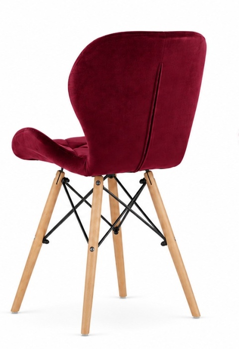 Krzesło tapicerowane VASTO WOOD BURGUNDY VELVET