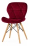 Krzesło tapicerowane VASTO WOOD BURGUNDY VELVET
