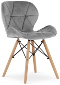 Krzesło tapicerowane VASTO WOOD DARK GREY VELVET