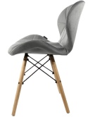 Krzesło tapicerowane VASTO WOOD DARK GREY VELVET