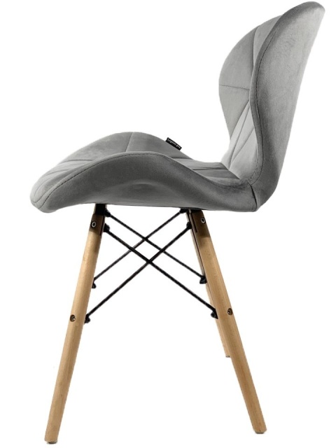 Krzesło tapicerowane VASTO WOOD DARK GREY VELVET