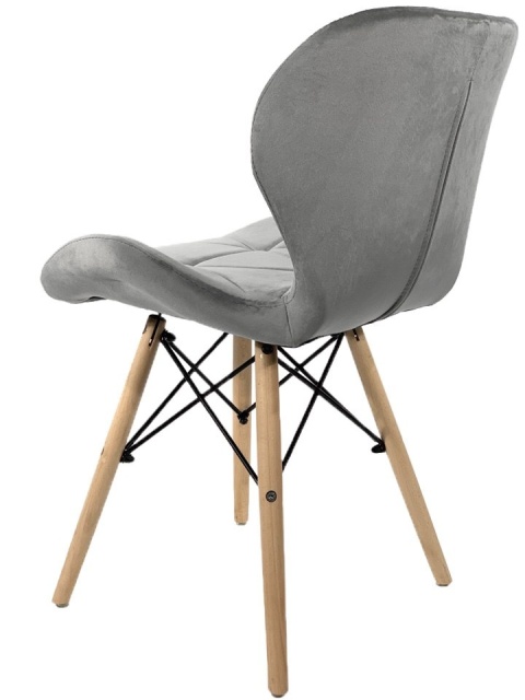 Krzesło tapicerowane VASTO WOOD DARK GREY VELVET