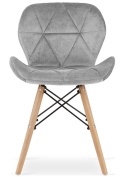 Krzesło tapicerowane VASTO WOOD DARK GREY VELVET
