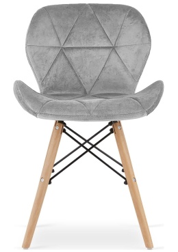 Krzesło tapicerowane VASTO WOOD DARK GREY VELVET