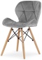 Krzesło tapicerowane VASTO WOOD DARK GREY VELVET