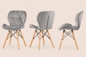 Krzesło tapicerowane VASTO WOOD DARK GREY VELVET