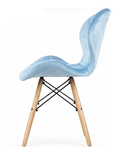 Krzesło tapicerowane VASTO WOOD LIGHT BLUE VELVET