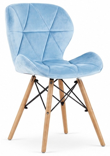 Krzesło tapicerowane VASTO WOOD LIGHT BLUE VELVET