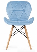 Krzesło tapicerowane VASTO WOOD LIGHT BLUE VELVET