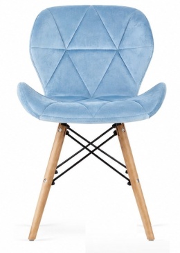 Krzesło tapicerowane VASTO WOOD LIGHT BLUE VELVET
