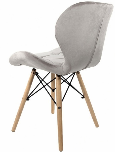 Krzesło tapicerowane VASTO WOOD LIGHT GREY VELVET
