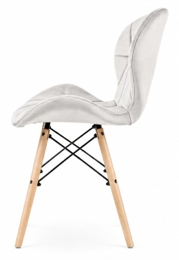 Krzesło tapicerowane VASTO WOOD LIGHT GREY VELVET