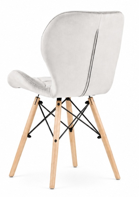 Krzesło tapicerowane VASTO WOOD LIGHT GREY VELVET