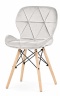 Krzesło tapicerowane VASTO WOOD LIGHT GREY VELVET