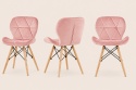 Krzesło tapicerowane VASTO WOOD PINK VELVET