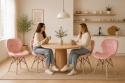 Krzesło tapicerowane VASTO WOOD PINK VELVET